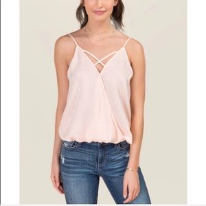 surplus X Neck wash satin tank Size L soft pink